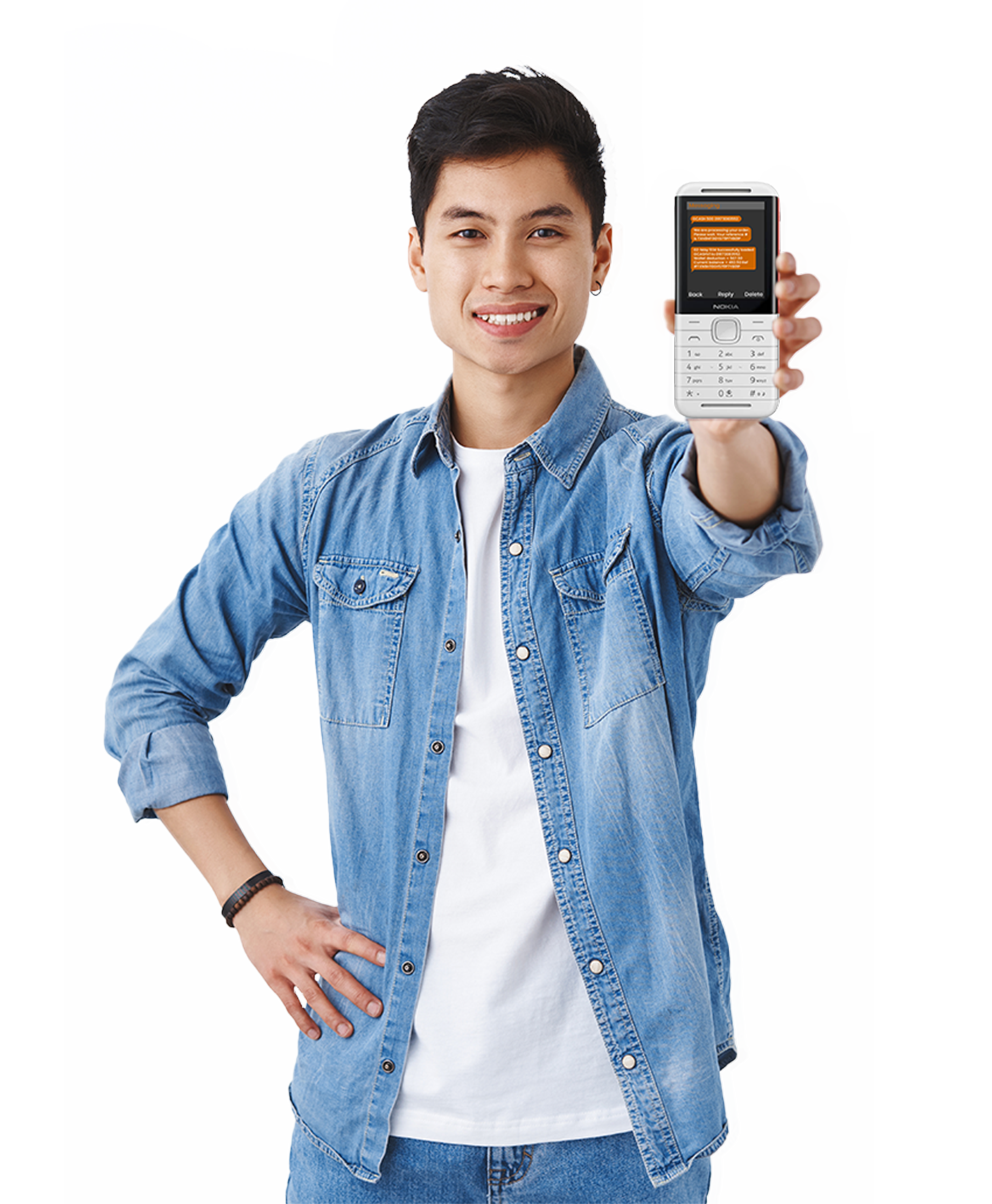 Guy Holding a adroid phone